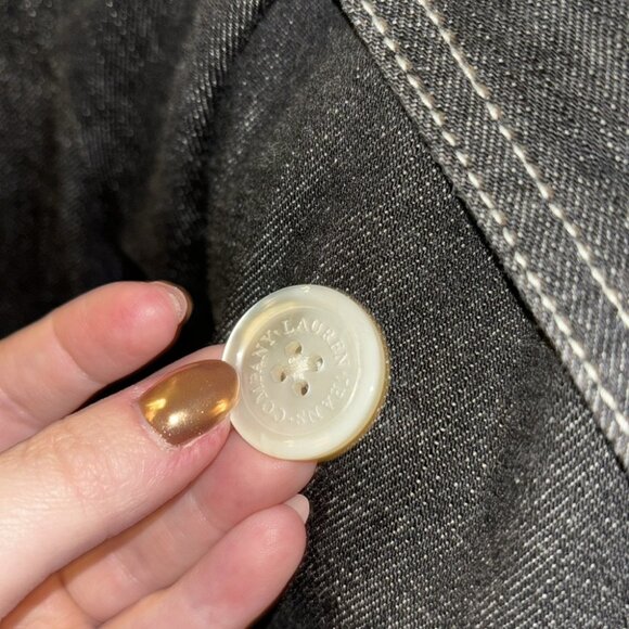 Vintage Lauren Jeans Co. Ralph Lauren Dark Denim Coat w/ Contrast Stitching - Picture 5 of 10